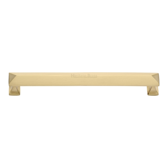 C2231 203-SB • 203 x 220 x 35mm • Satin Brass • Heritage Brass Pyramid Cabinet Pull Handle